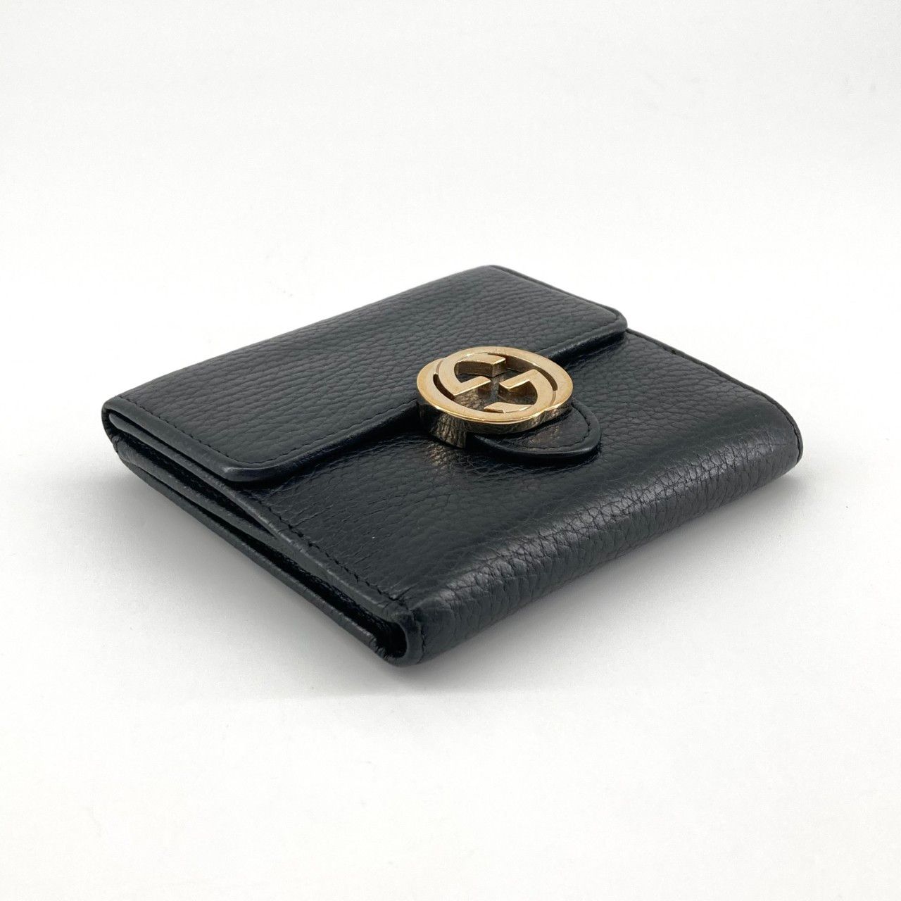 GUCCI（グッチ） インターロッキング 615525 二つ折り財布 ブラック