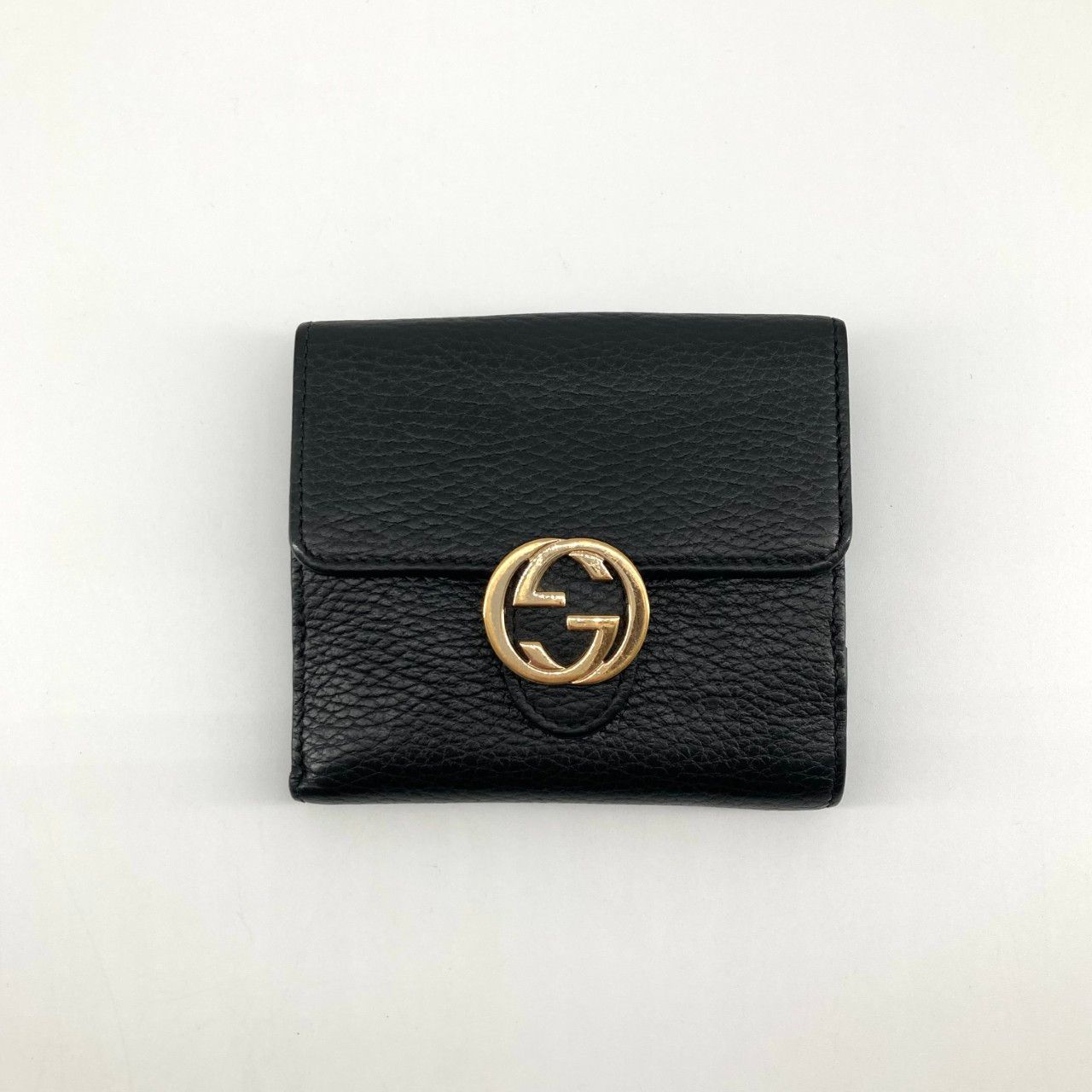 GUCCI（グッチ） インターロッキング 615525 二つ折り財布 ブラック
