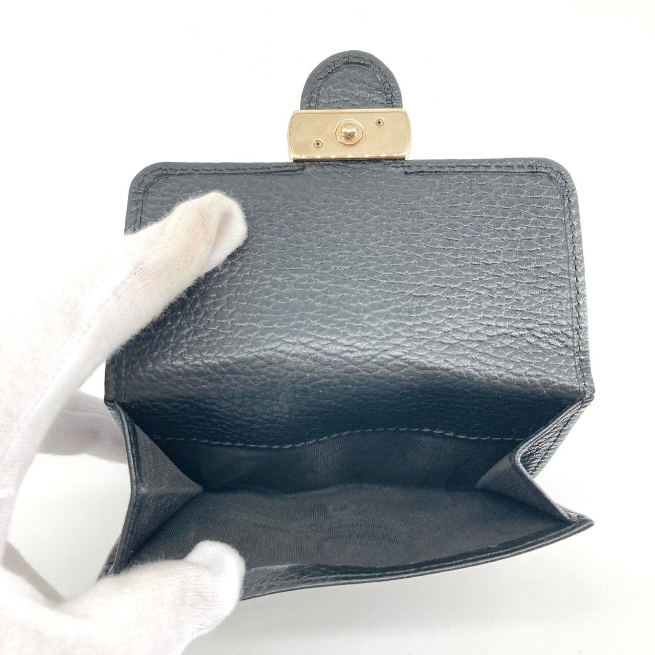 GUCCI（グッチ） インターロッキング 615525 二つ折り財布 ブラック