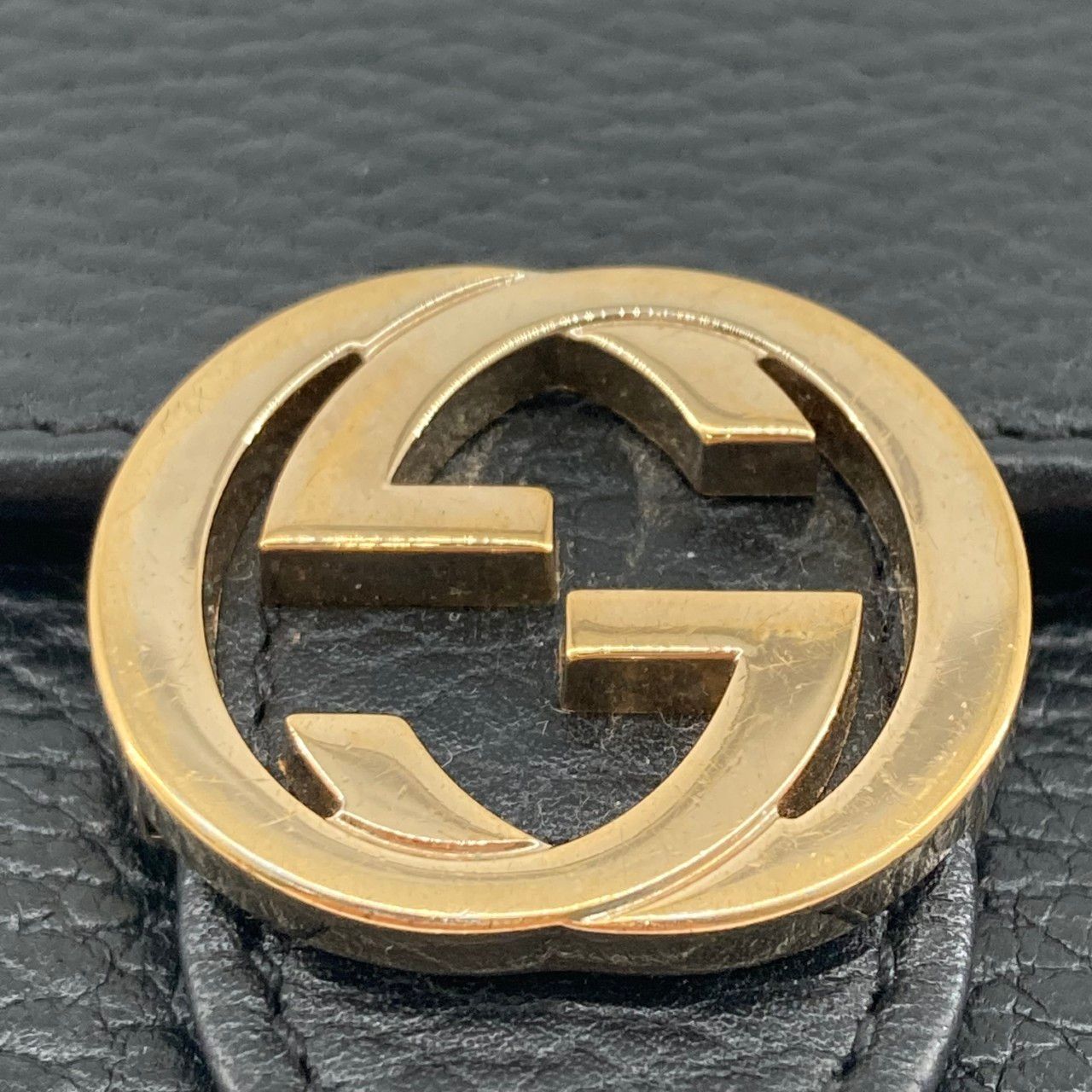 GUCCI（グッチ） インターロッキング 615525 二つ折り財布 ブラック
