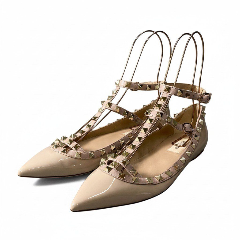 f11 【極美品】VALENTINO ヴァレンティノ ロックスタッズ フラット 