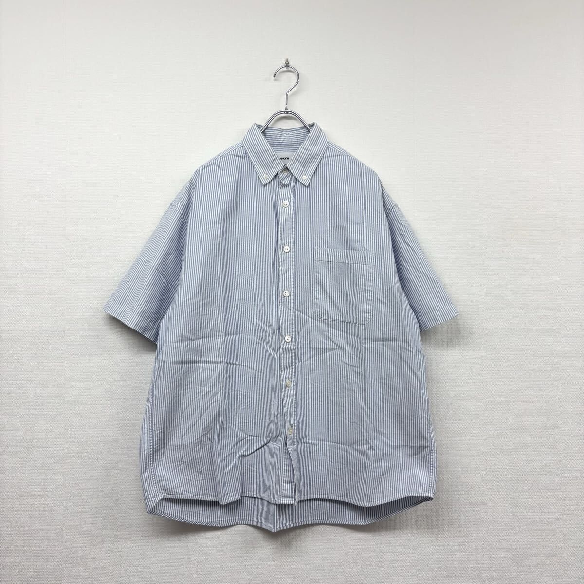 everyone エブリワン bd short sleeve oxford shirt STRIPE EV23-SH07 ショートスリーブ オックスフォード シャツ ストライプ L 806-0000