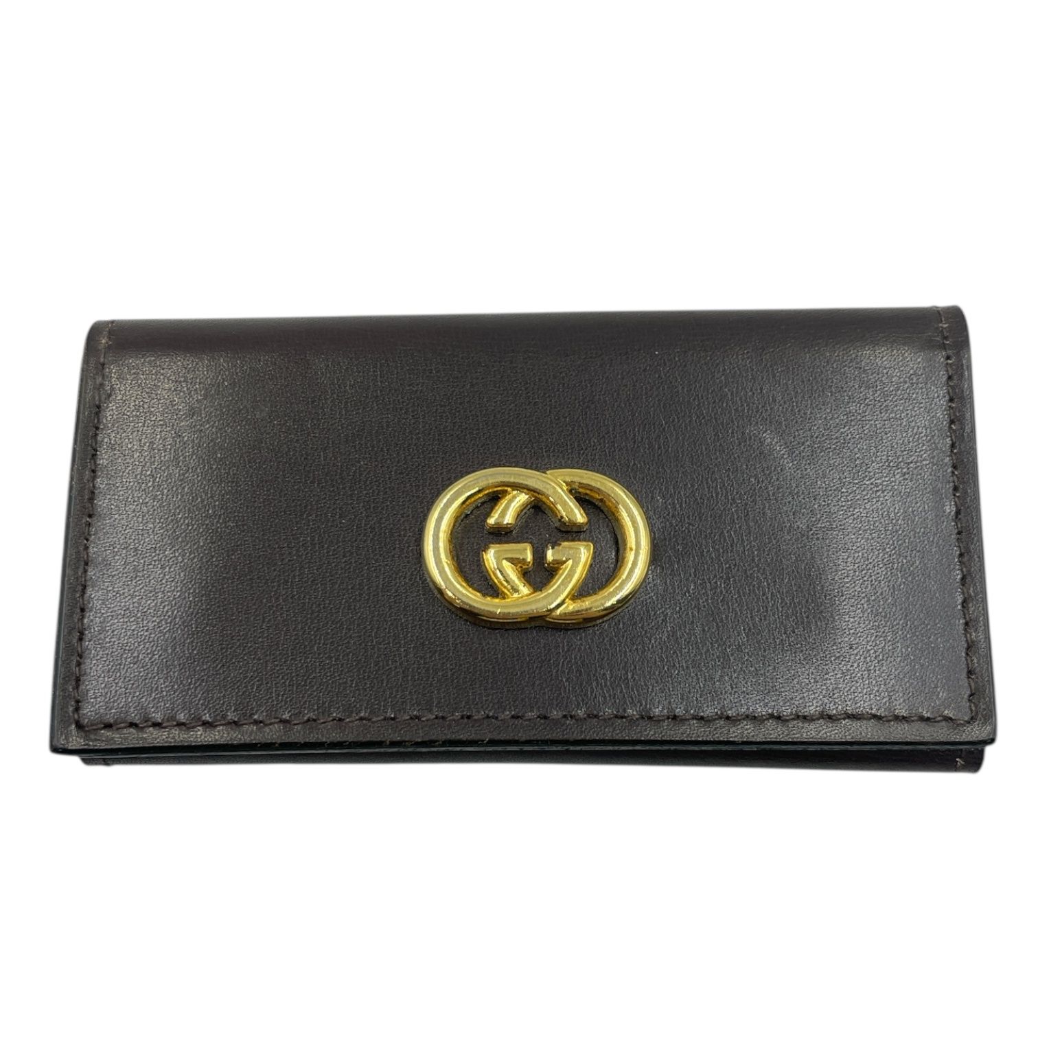 極美品 GUCCI グッチ キーケース GGロゴ レザー 金具 刻印 ブラック