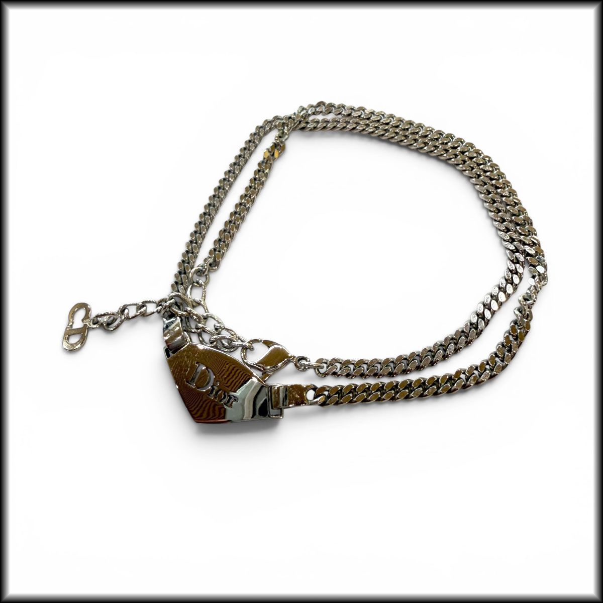 ◆Christian Dior◆ディオール ロゴプレート ネックレス 2Way ブレスレット 喜平 ヴィンテージ ガリアーノ期 中古