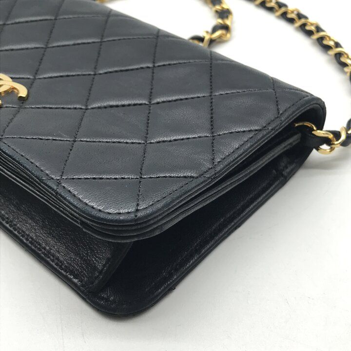 CCマークマトラッセ チェーンショルダーバッグ 良品 CHANEL シャネル ココマーク ミニマトラッセ ラムスキン チェーン