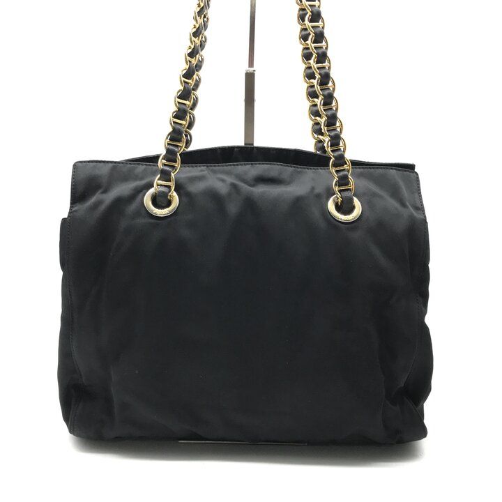 良品 PRADA プラダ 三角ロゴ ナイロン テスート チェーン ショルダー