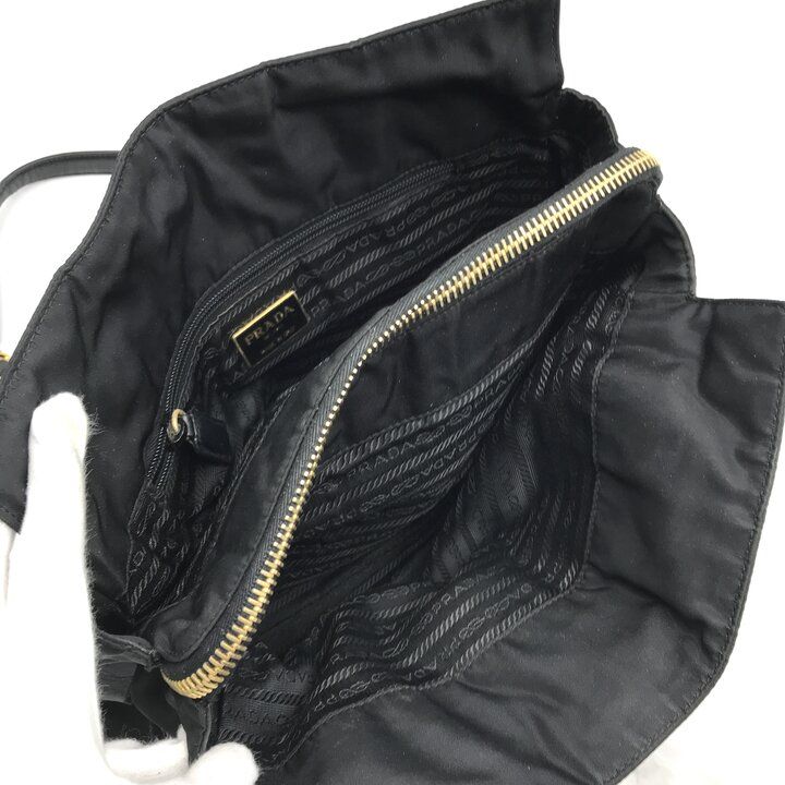 良品 PRADA プラダ 三角ロゴ ナイロン テスート チェーン ショルダー