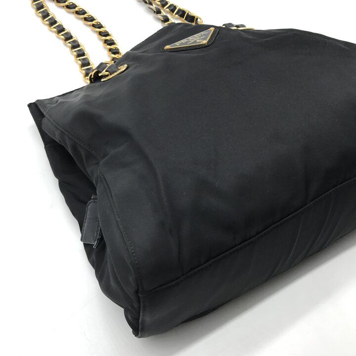 良品 PRADA プラダ 三角ロゴ ナイロン テスート チェーン ショルダー