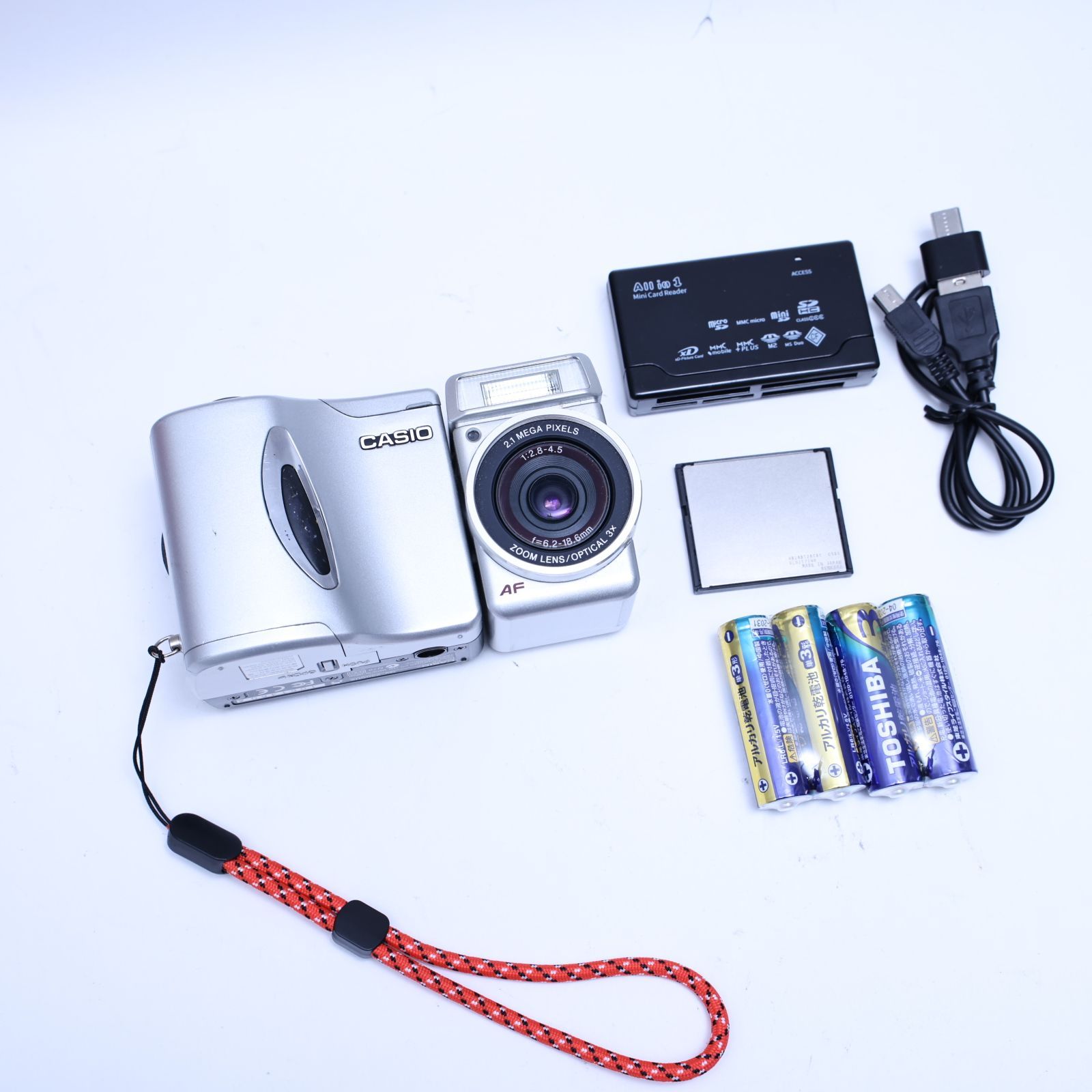 スマホ転送可 デジタルカメラCASIO QV 2300 UX メモリーカード等付