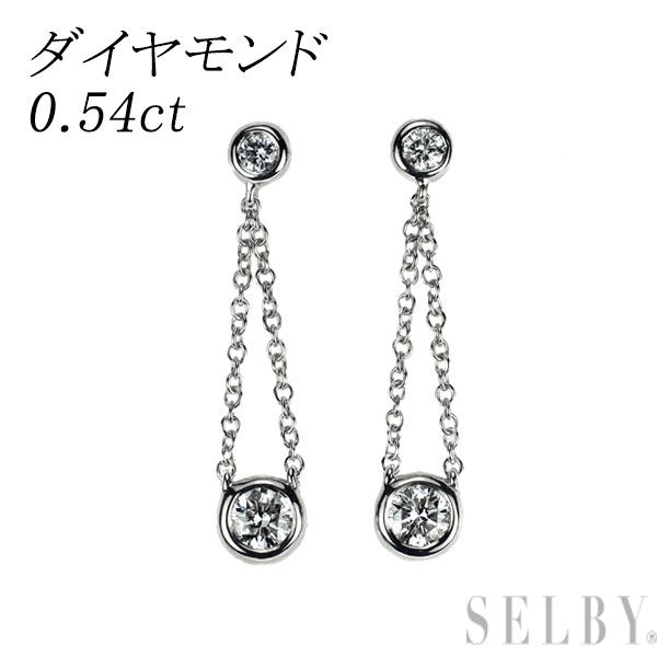 K18WG ダイヤモンド ピアス 0.54ct