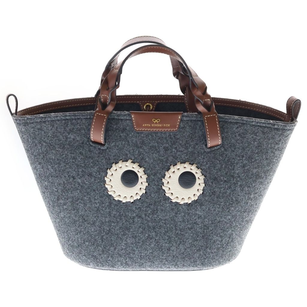 Anya Hindmarch (アニヤハインドマーチ) Tote Small Eyes トートスモールアイズ フェルトトートバッグ グレー/ブラウン
