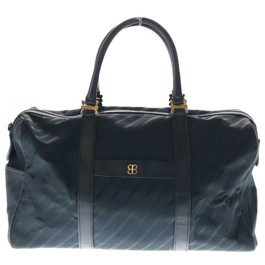 BALENCIAGA (バレンシアガ) BBロゴ総柄 キャンバスミニボストンバック ゴールド金具 ブラック 14,761円
