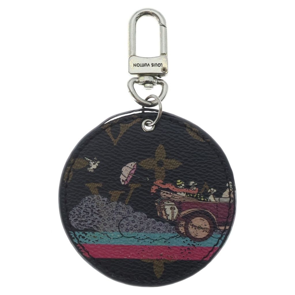LOUIS VUITTON (ルイヴィトン) モノグラム イリュストレ トラベル カバン バッグチャーム キーホルダー ブラウン