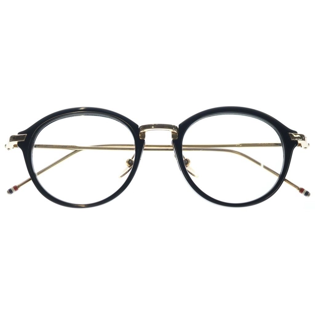 THOM BROWNE (トムブラウン) ウェリントン型 カラーサングラス 眼鏡 アイウェア ブラック/ゴールド