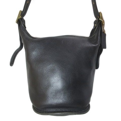 コーチ COACH ショルダーバッグ 9953 オールドコーチ ヴィンテージ バケツ型 レザー 斜め掛け 鞄 チャーム 黒 ブラック /X