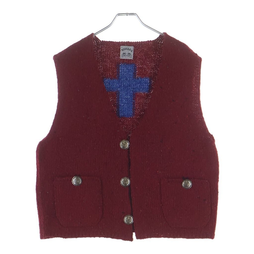 SUNSEA (サンシー) 24AW 30th CHIMAYONEYAMA VEST チマヨネヤマ ウールベスト レッド SUNSEA3052