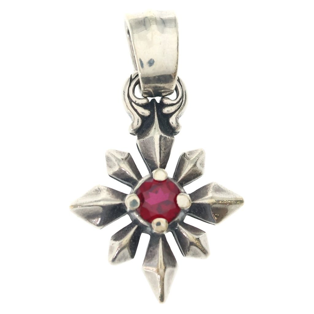 Bill Wall Leather/BWL (ビルウォールレザー) Mid Star Stone Charm ミッドスターストーン チャーム センターレッドストーン ペンダントトップ シルバー
