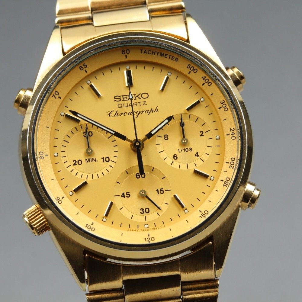 稼働品】SEIKO 7A28-7029 ゴールド ボンドスタイル クオーツ メンズ