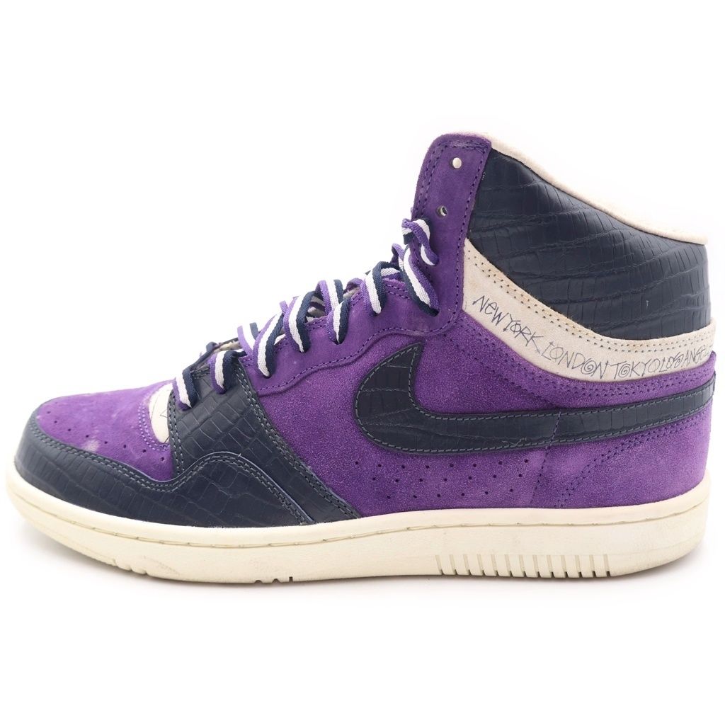 NIKE (ナイキ) 【観賞用】 ×STUSSY COURT FORCE HI VARSITY PURPLE/DARK OBSIDIAN ステューシー コート フォース ハイカットスニーカー パープル US11/29cm 312270-542