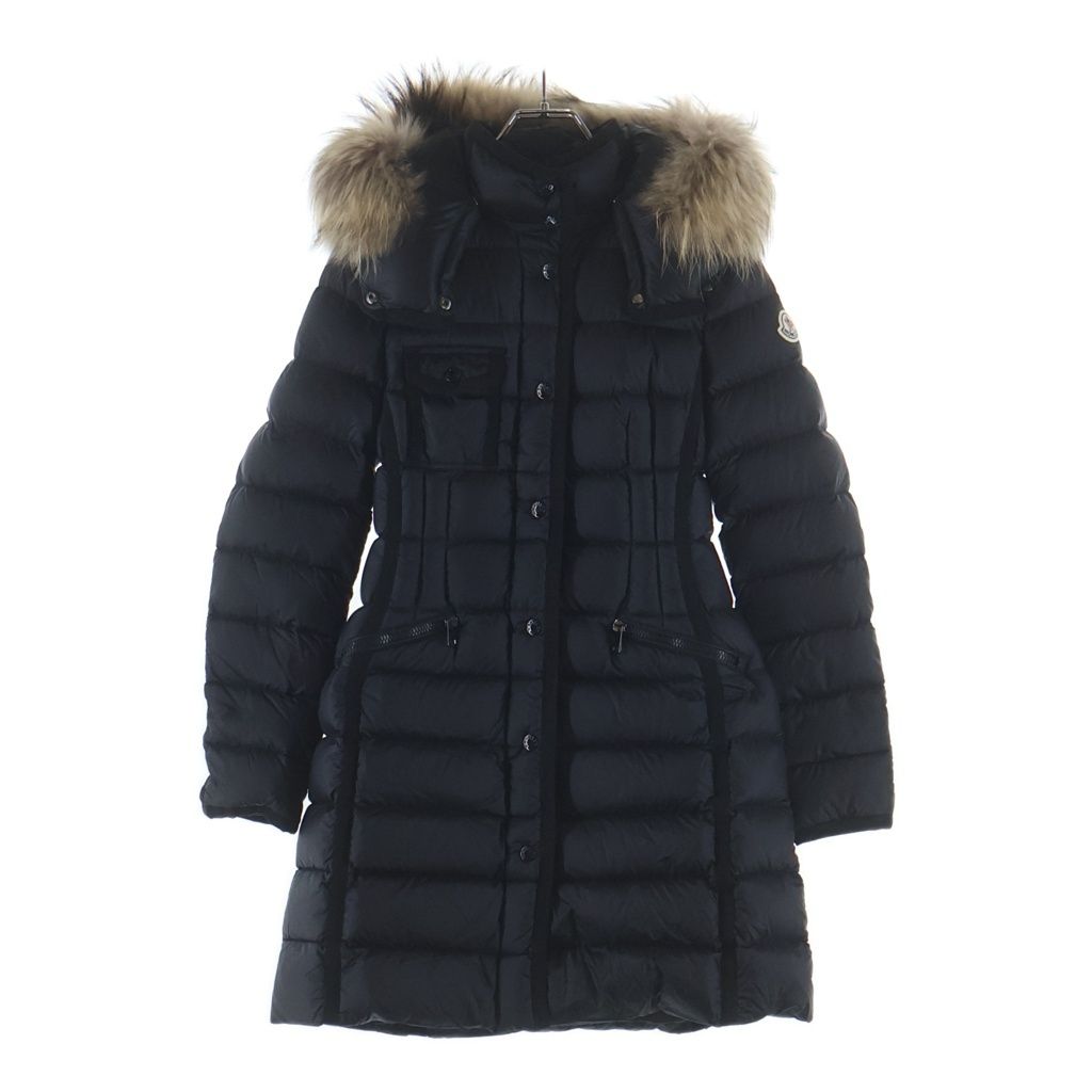 MONCLER (モンクレール) エルミファー ナイロンロングダウンジャケット ブラック #00