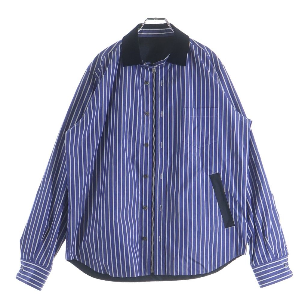 Sacai (サカイ) 20SS Reversible Shirt Blouson リバーシブル ジップアップ シャツブルゾン ジャケット ブラック/ブルー 20-02366M