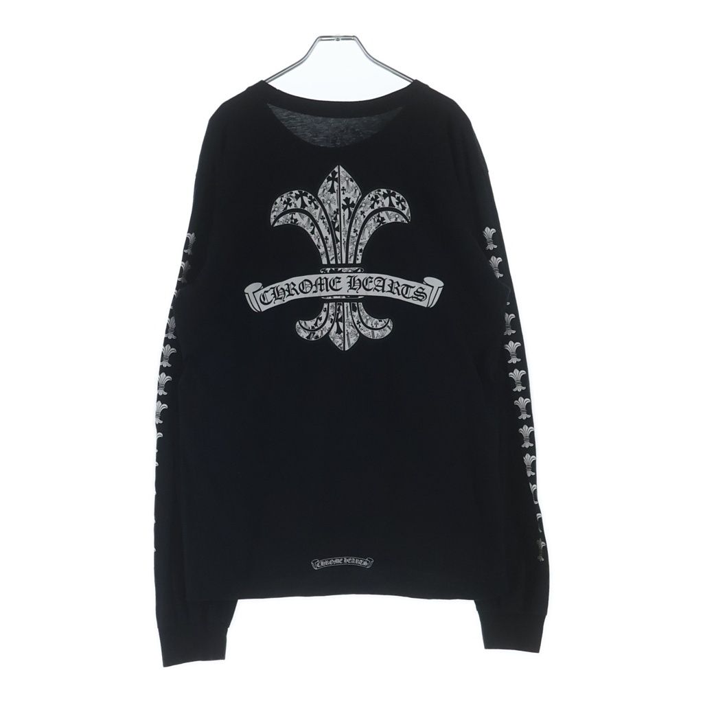 CHROME HEARTS (クロムハーツ) CH L/S バックスクロールラベル BSフレア総柄プリント 長袖Tシャツカットソー