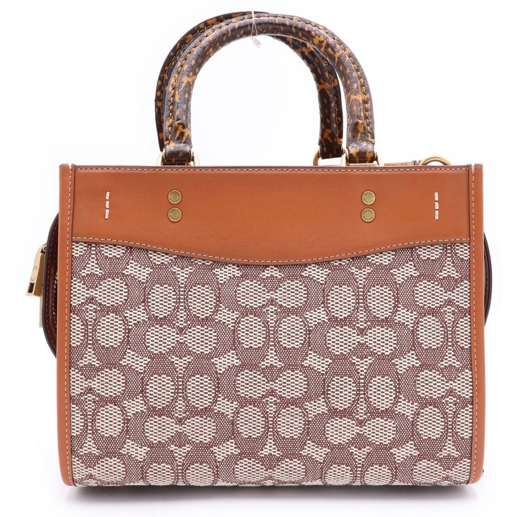 COACH (コーチ) ローグ25 シグネチャー キャンバス レザー 2WAY ハンド ショルダーバッグ ゴールド金具 ブラウン C5467