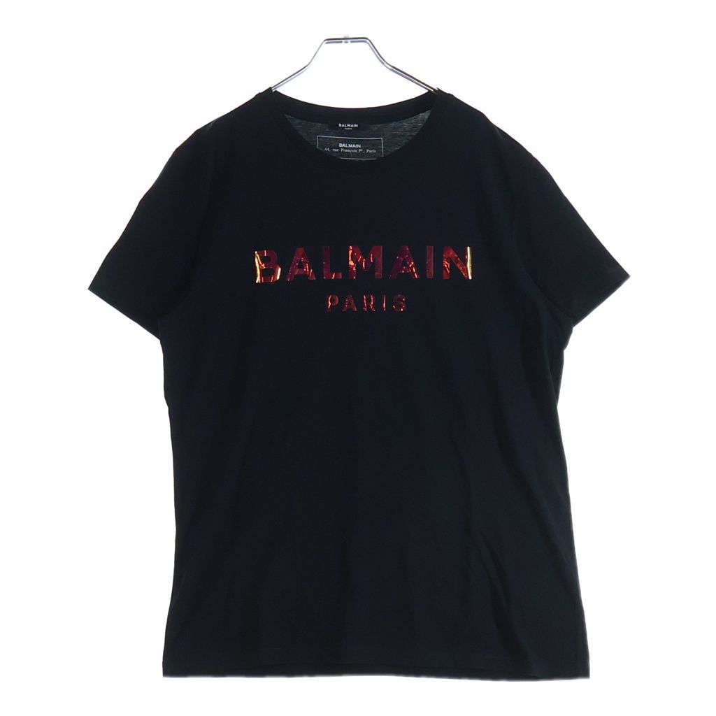 BALMAIN (バルマン) レインボーロゴ 半袖Tシャツ ブラック 1601I309