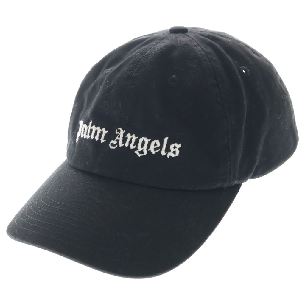 Palm Angels (パームエンジェルス) フロントロゴ刺繍 コットンキャップ ブラック PMLB003C99FAB001
