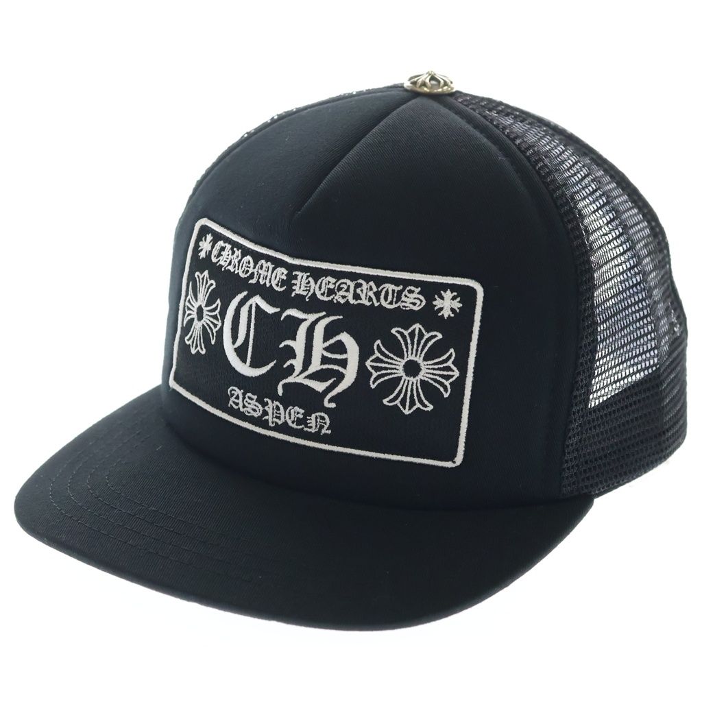 CHROME HEARTS (クロムハーツ) TRUCKER CAP CHパッチ メッシュ トラッカーキャップ 帽子 ブラック