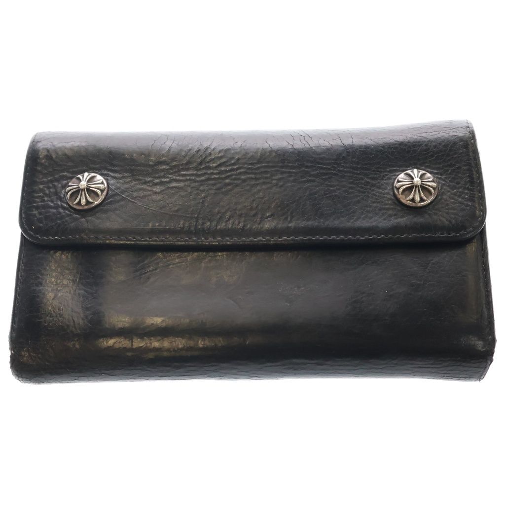 CHROME HEARTS (クロムハーツ) WAVE ウェーブ レザーウォレット 財布 ブラック