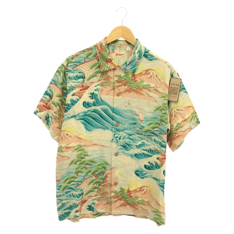 【中古】00s SUNSURF SS32168 レーヨンアロハシャツS/S ″BIG WAVE