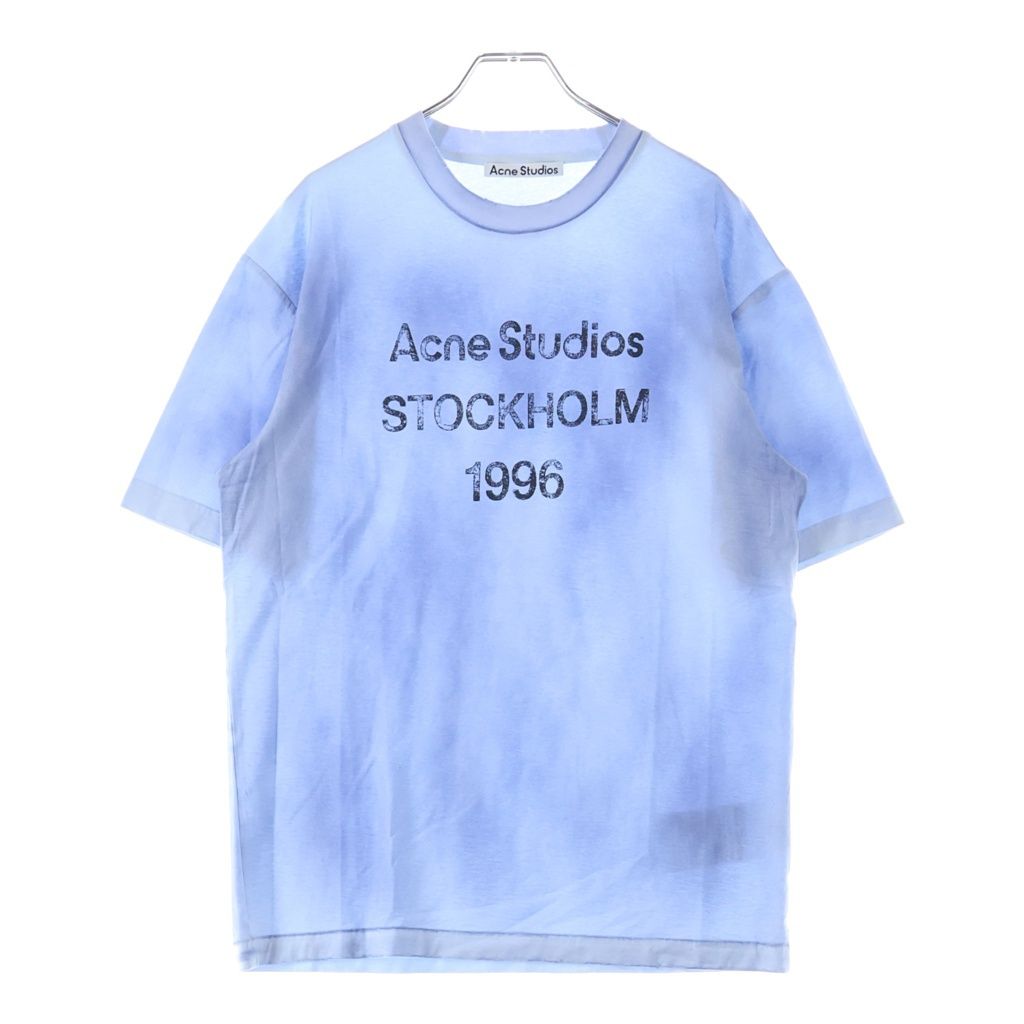 Acne Studios (アクネ ストゥディオズ) 1996 フロントロゴプリント 半袖Tシャツ カットソー ブルー FN-UX-TSHI000013