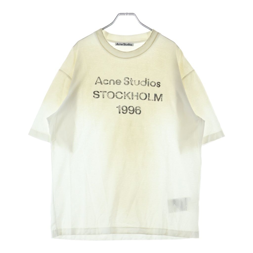 Acne Studios (アクネ ストゥディオズ) 1996 フロントロゴプリント 半袖Tシャツ カットソー ホワイト FN-UX-TSHI000013