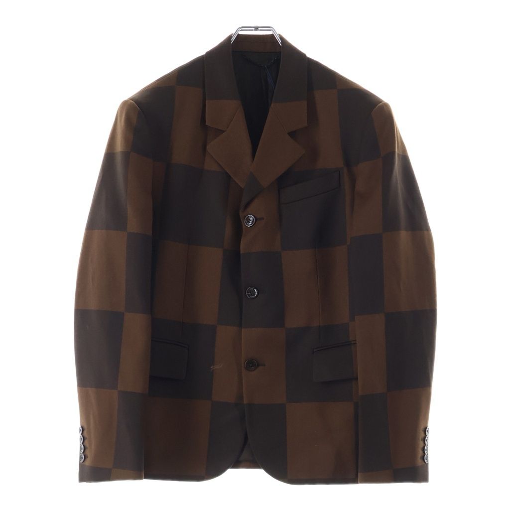LOUIS VUITTON (ルイヴィトン) 20AW ×NIGO Damier Giant Jacket RM202M UTK HJJ02E ×ニゴ ダミエ ジャイアントテーラードジャケット ブラウン
