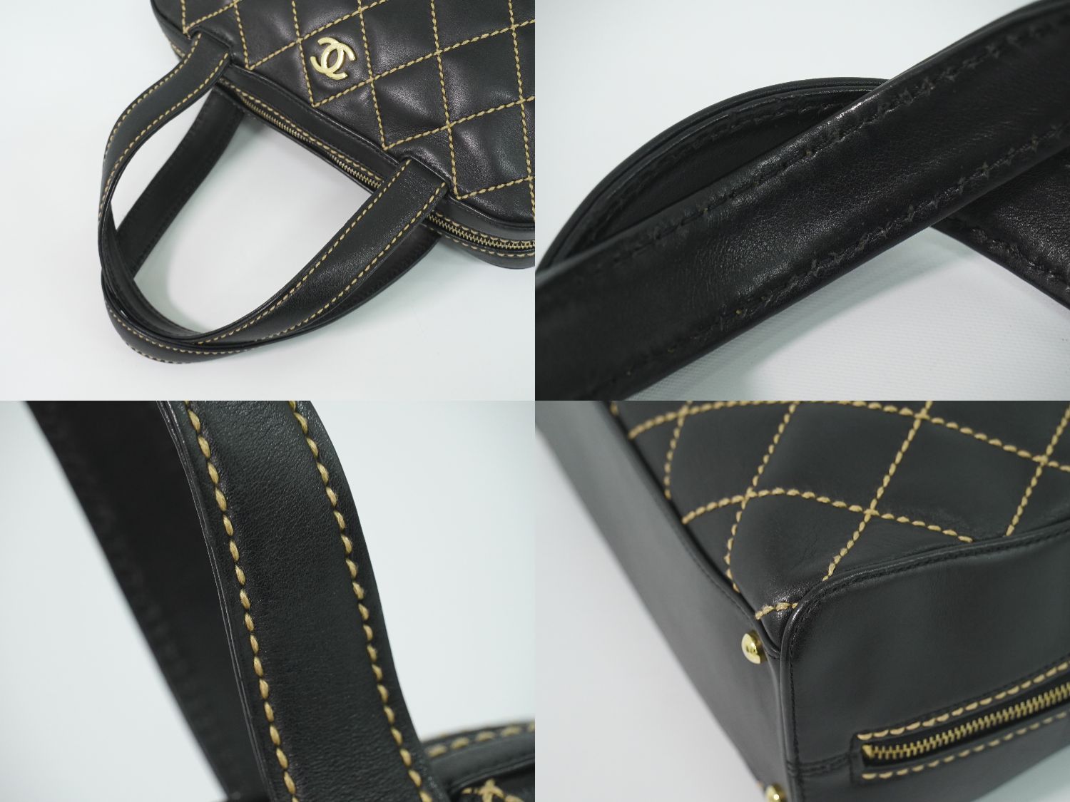 本物 シャネル CHANEL ワイルドステッチ ココマーク トートバッグ 