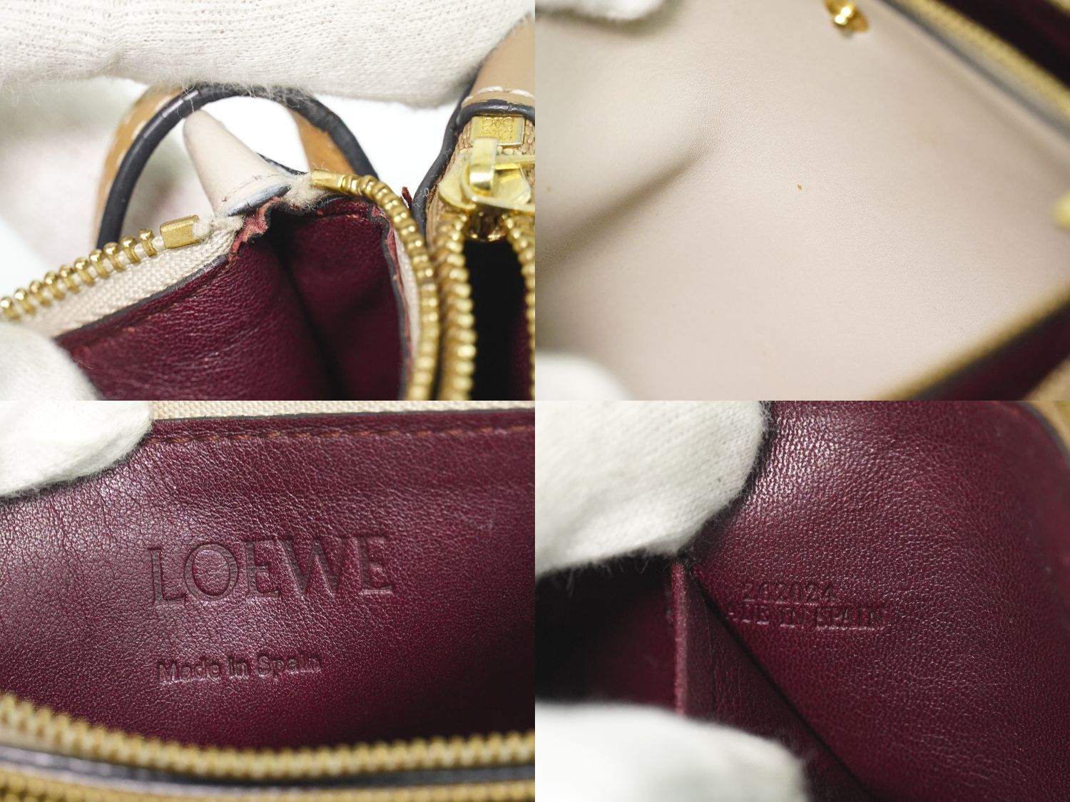 本物 ロエベ LOEWE ゲートダブルジップポーチ アナグラム ショルダー