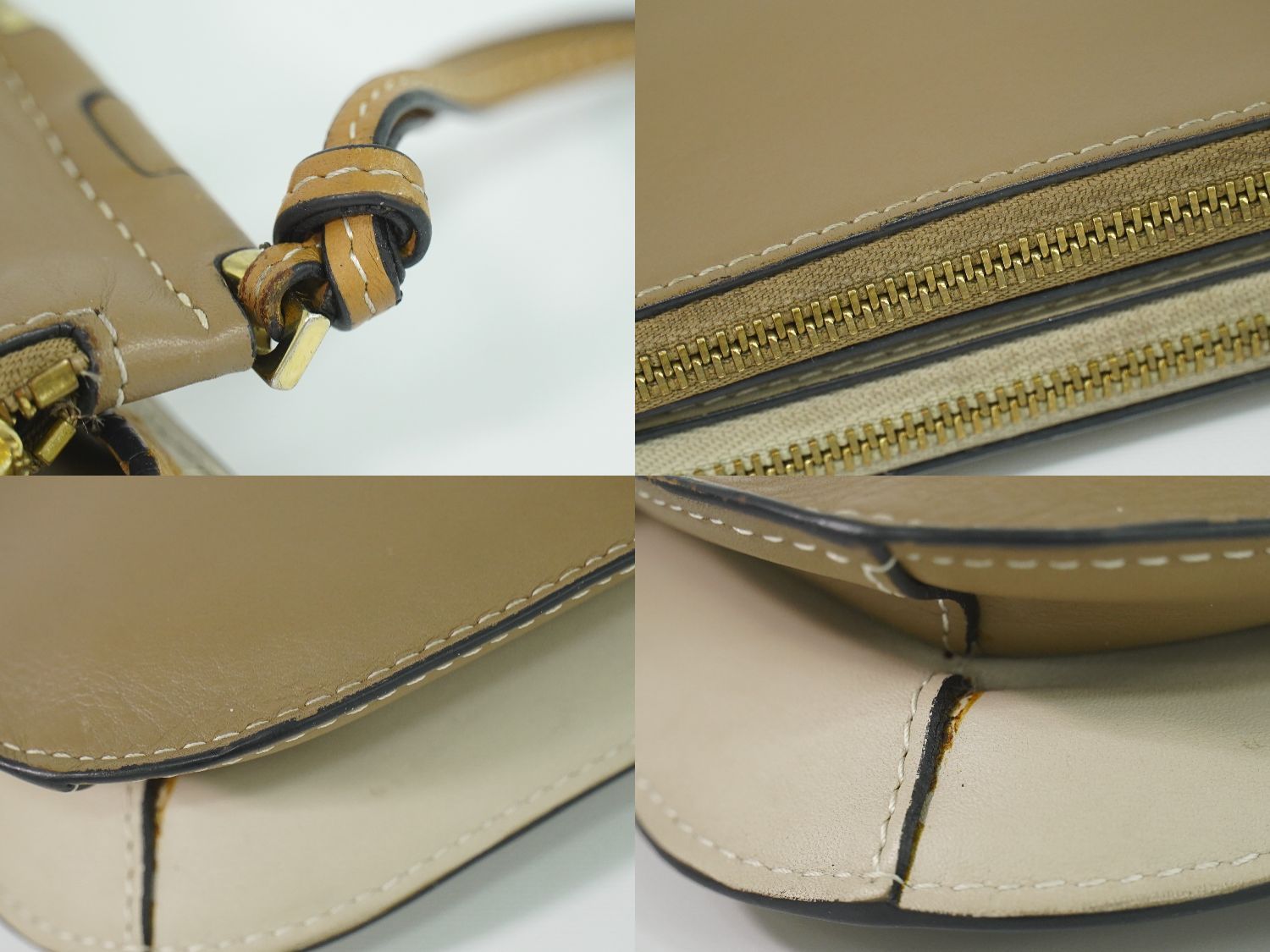 本物 ロエベ LOEWE ゲートダブルジップポーチ アナグラム ショルダー