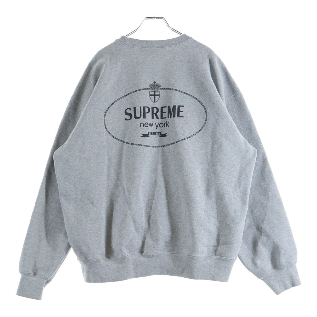SUPREME (シュプリーム) 24AW Crest Crewneck クレスト クルーネックスウェットトレーナー ロゴプリント グレー