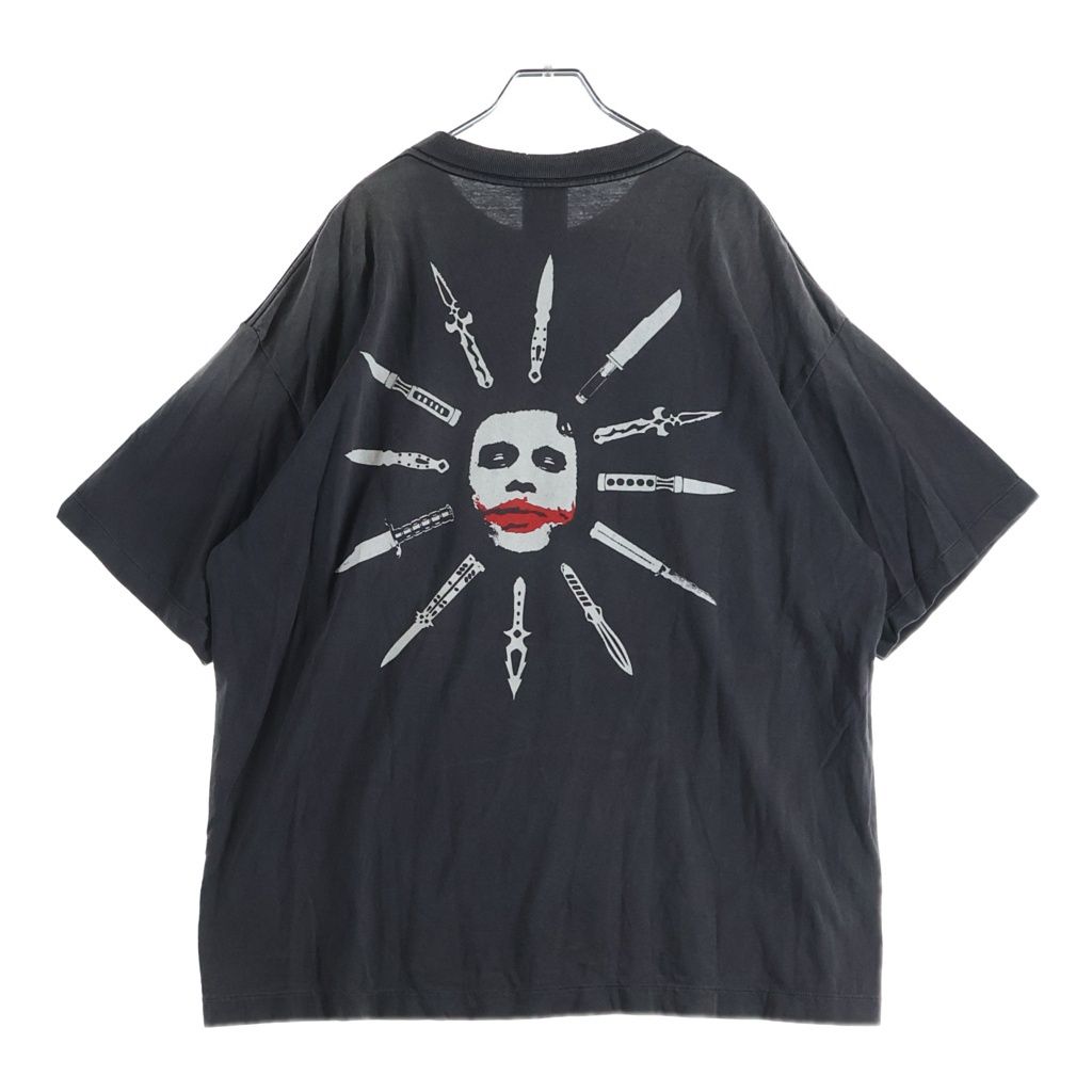 SAINT MICHAEL (セントマイケル) 25SS ×THE DARK KNIGHT BTM_SS TEE LIP ダークナイト ヴィンテージ加工両面プリントTシャツ グレー SM-HR8-0000-C55 28,235円