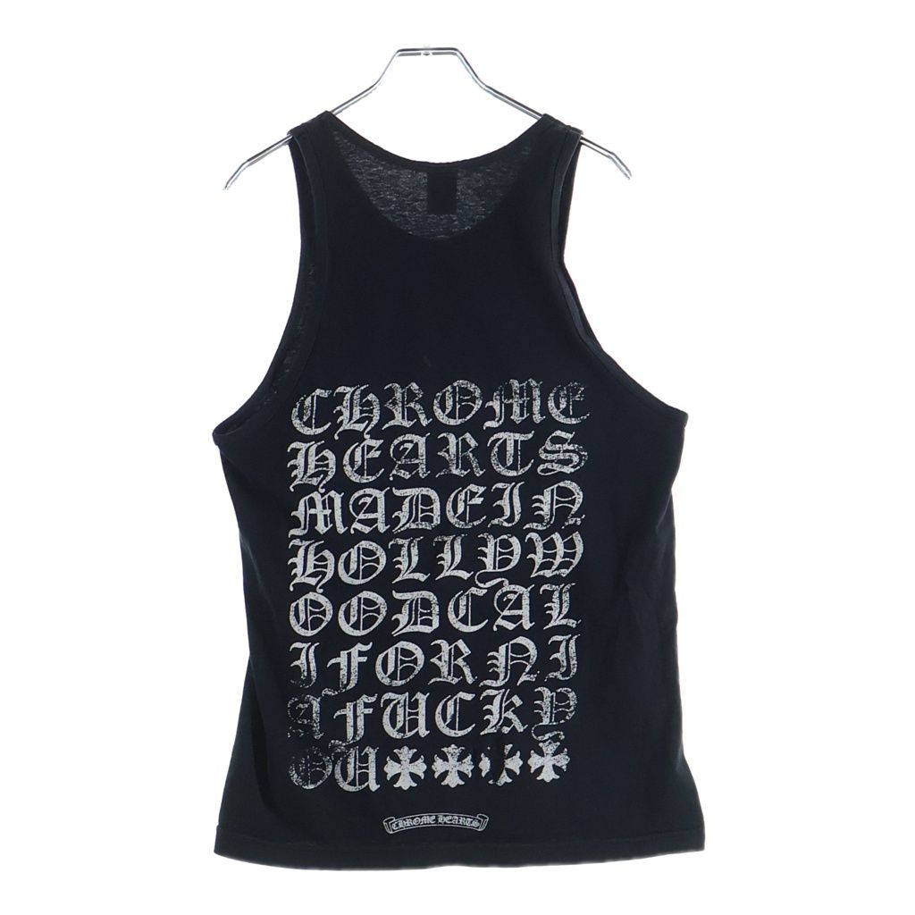 CHROME HEARTS クロムハーツ OLD バック英字プリント タンクトップ ブラック CHROME HEARTS (クロムハーツ) OLD バック英字プリント タンクトップ