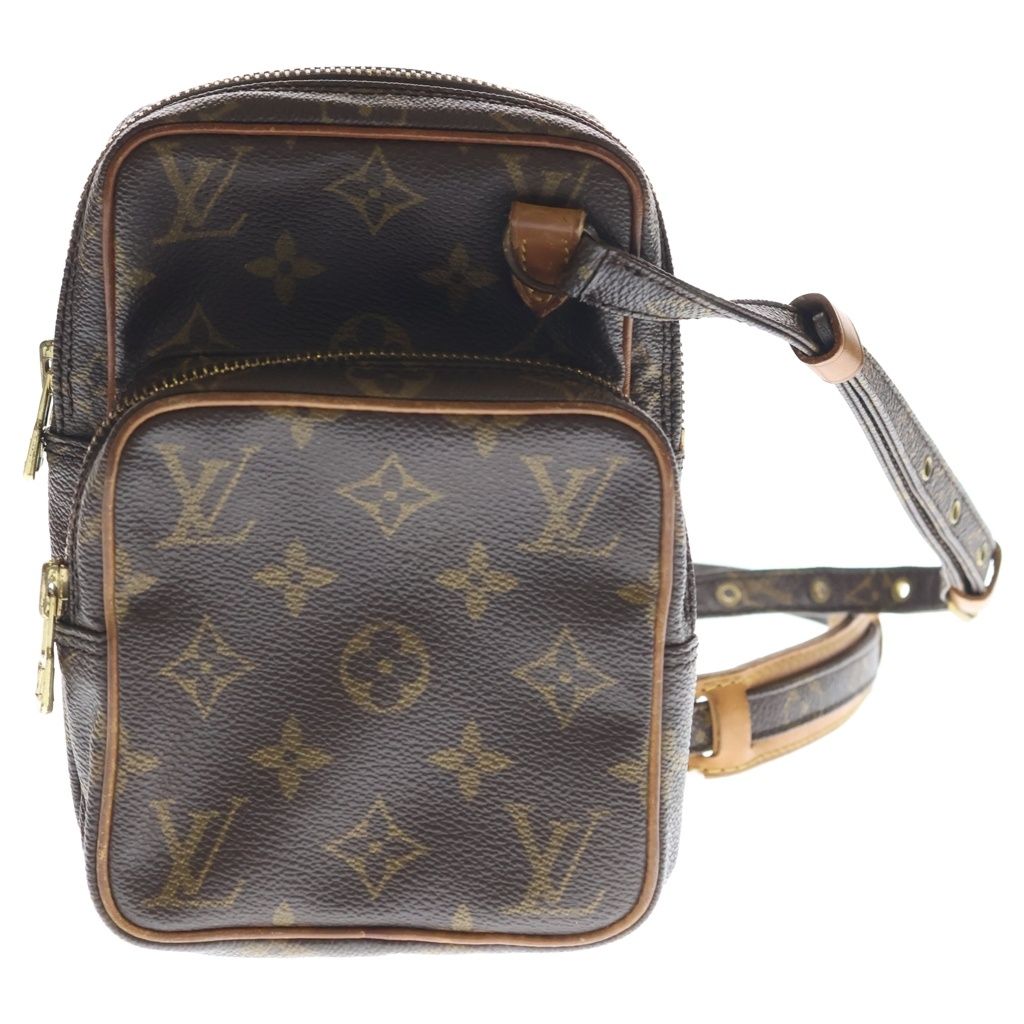 LOUIS VUITTON (ルイヴィトン) モノグラム ミニアマゾン ショルダーバッグ ミニバッグ ブラウン レザー×PVC M45238 ゴールド金具