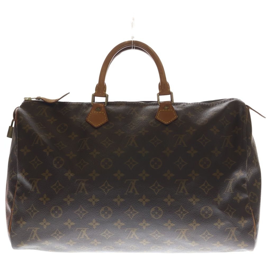 LOUIS VUITTON (ルイヴィトン) モノグラム スピーディ40 ハンドバッグ ボストンバッグ ブラウン レザー×PVC M41522 ゴールド金具