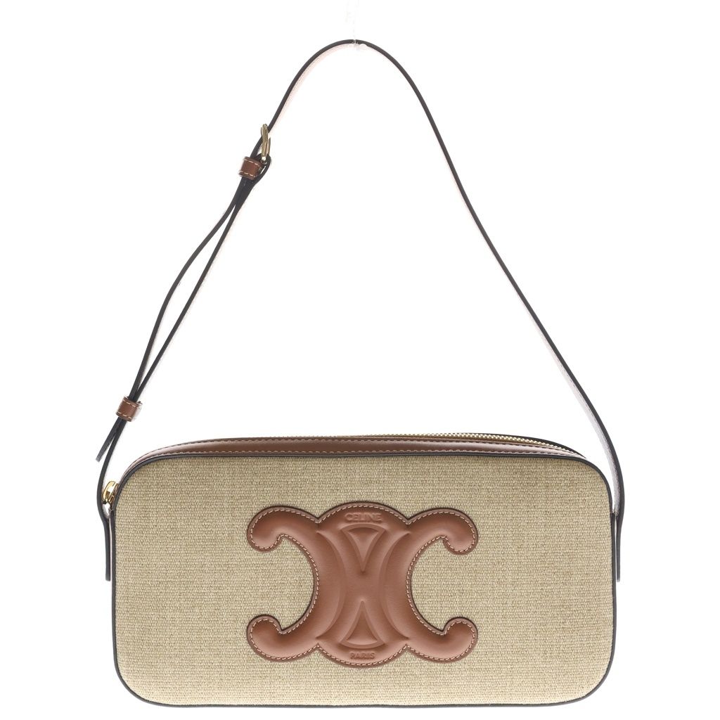 CELINE (セリーヌ) CAMERA SHOULDER BAG トリオンフ レザー カメラショルダーバッグ ベージュ/ブラウン 199182EG1.02ET