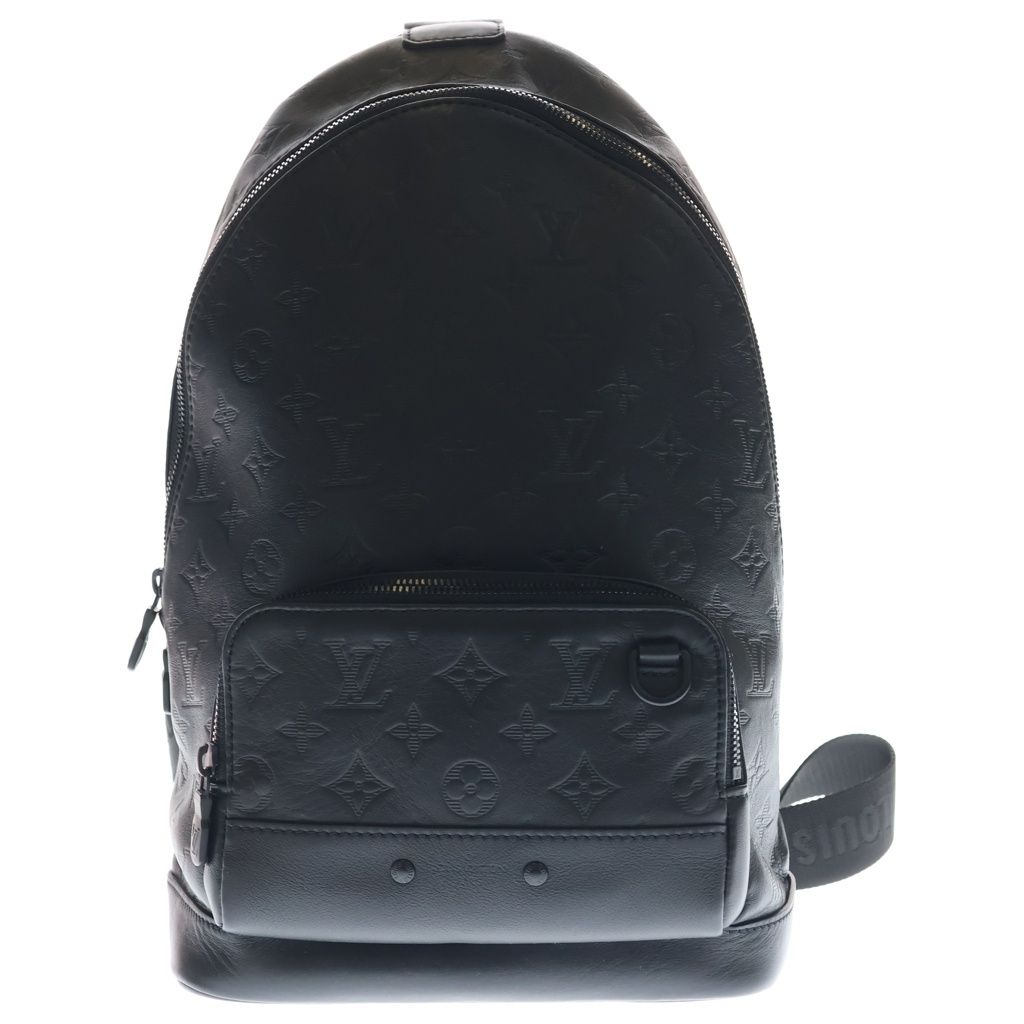 LOUIS VUITTON (ルイヴィトン) モノグラム シャドウ レーサー スリングバッグ ショルダーバッグ ウエストバッグ ボディバッグ ブラック レザー M46107 ブラック金具
