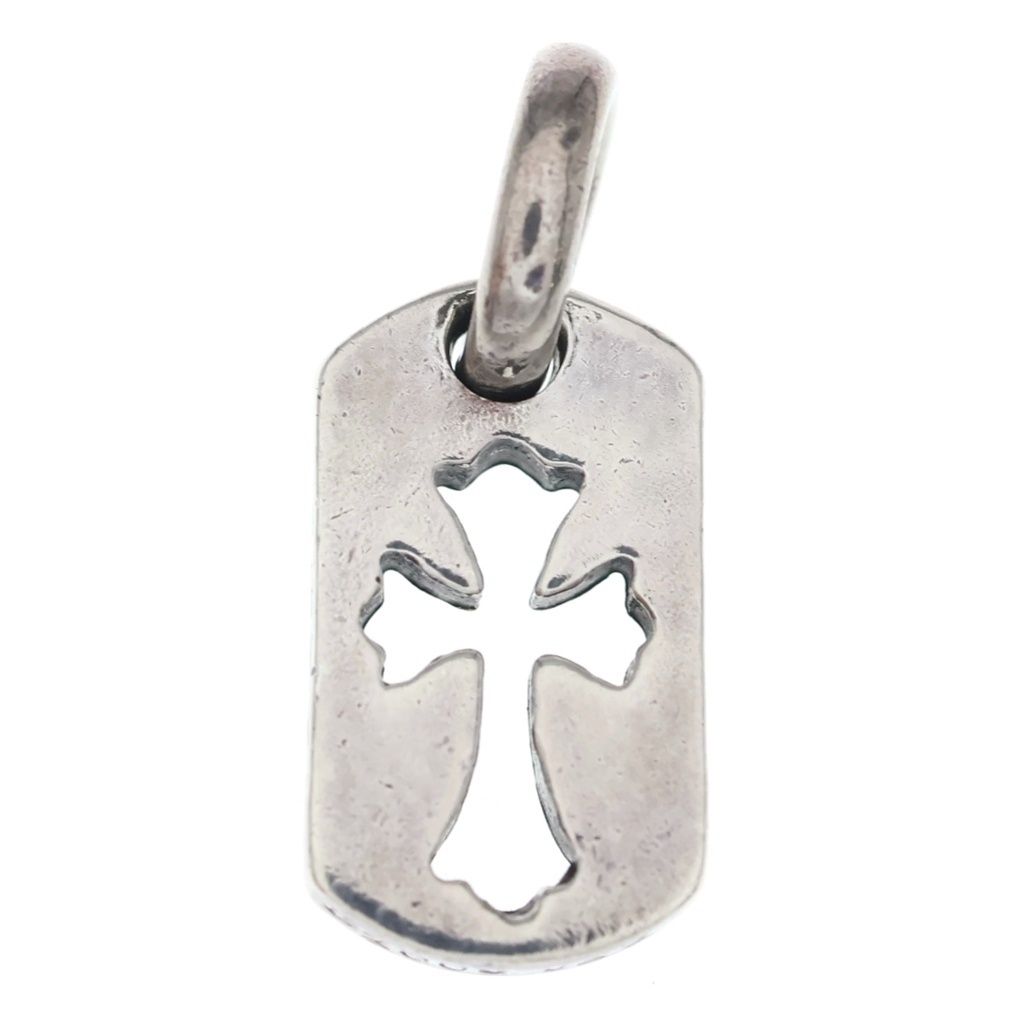 CHROME HEARTS (クロムハーツ) DT TNY CO CRS タイニーカットアウトクロスドッグタグ チャーム ペンダントトップ シルバー BCA252