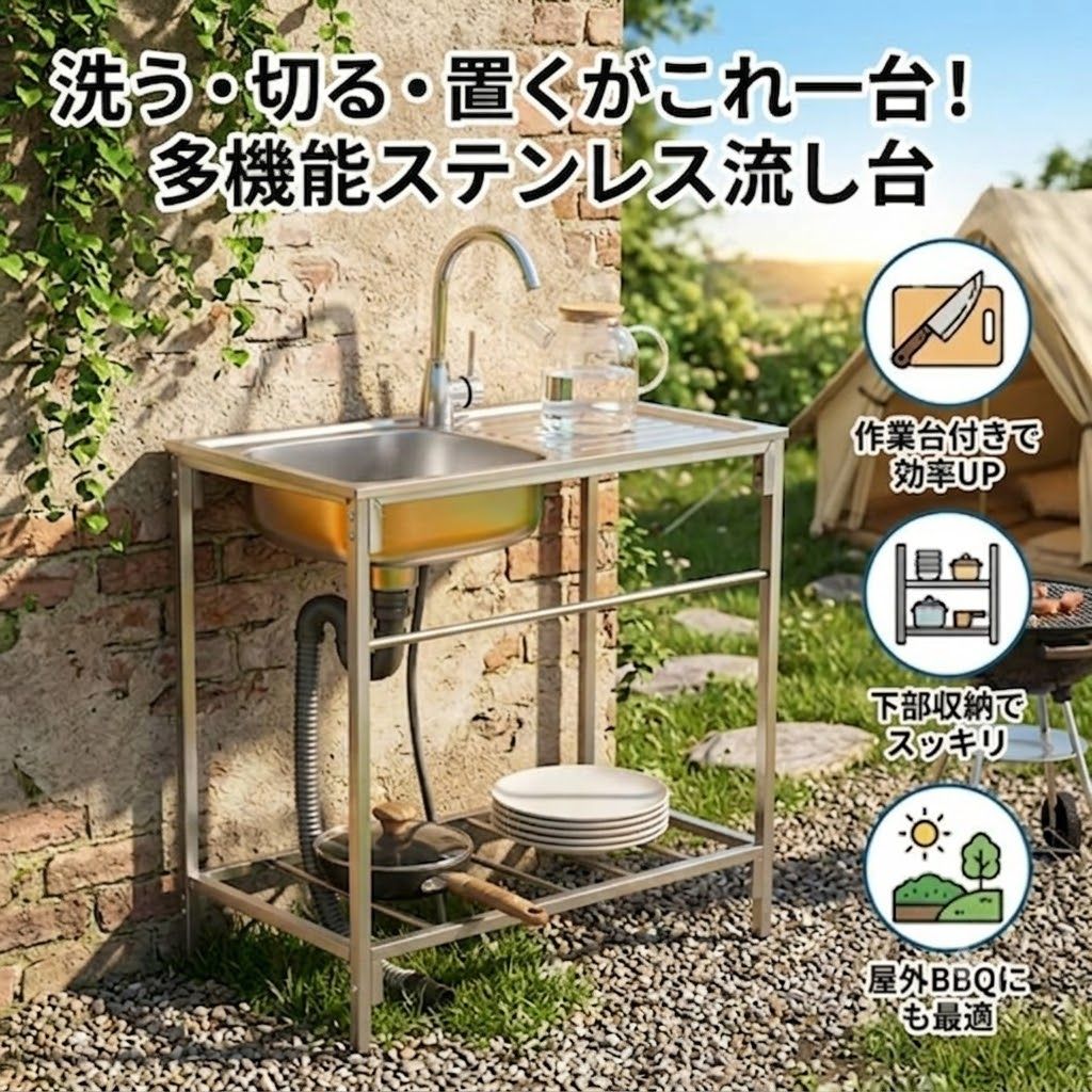 ガーデンシンク  ステンレス シンク 簡易流し台 ガーデンシンク