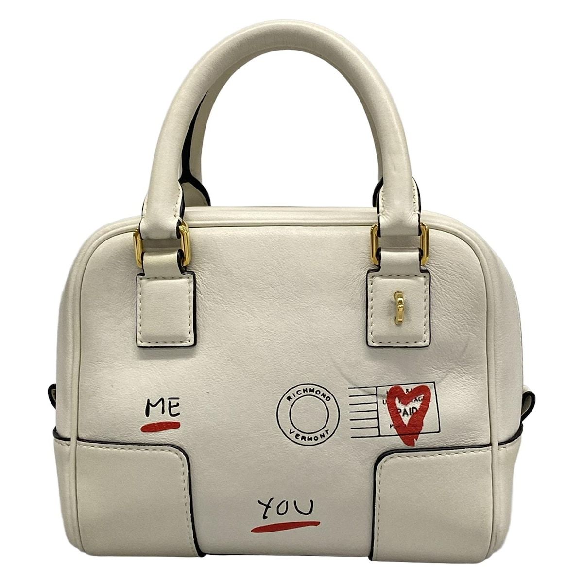 LOEWE(ロエベ) ハンドバッグ アマソナ アイボリー ミニバッグ/ジョー・ブレイナード レザー