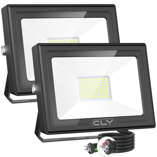 CLY 投光器 60W 昼白色 屋外ウォールライト 玄関ライト 防犯ライト 作業灯 集魚灯 駐車場灯 看板灯 省エネ 高輝度 6500K 1500LM IP66防水 工場 体育館 倉庫 ナイター 壁掛け 庭園 ベランダ 廊下 屋外 天井照明用 1.5Mケーts