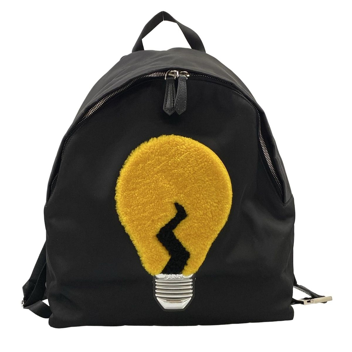 FENDI(フェンディ) リュックサック - 7VZ016 黒×イエロー×シルバー 電球